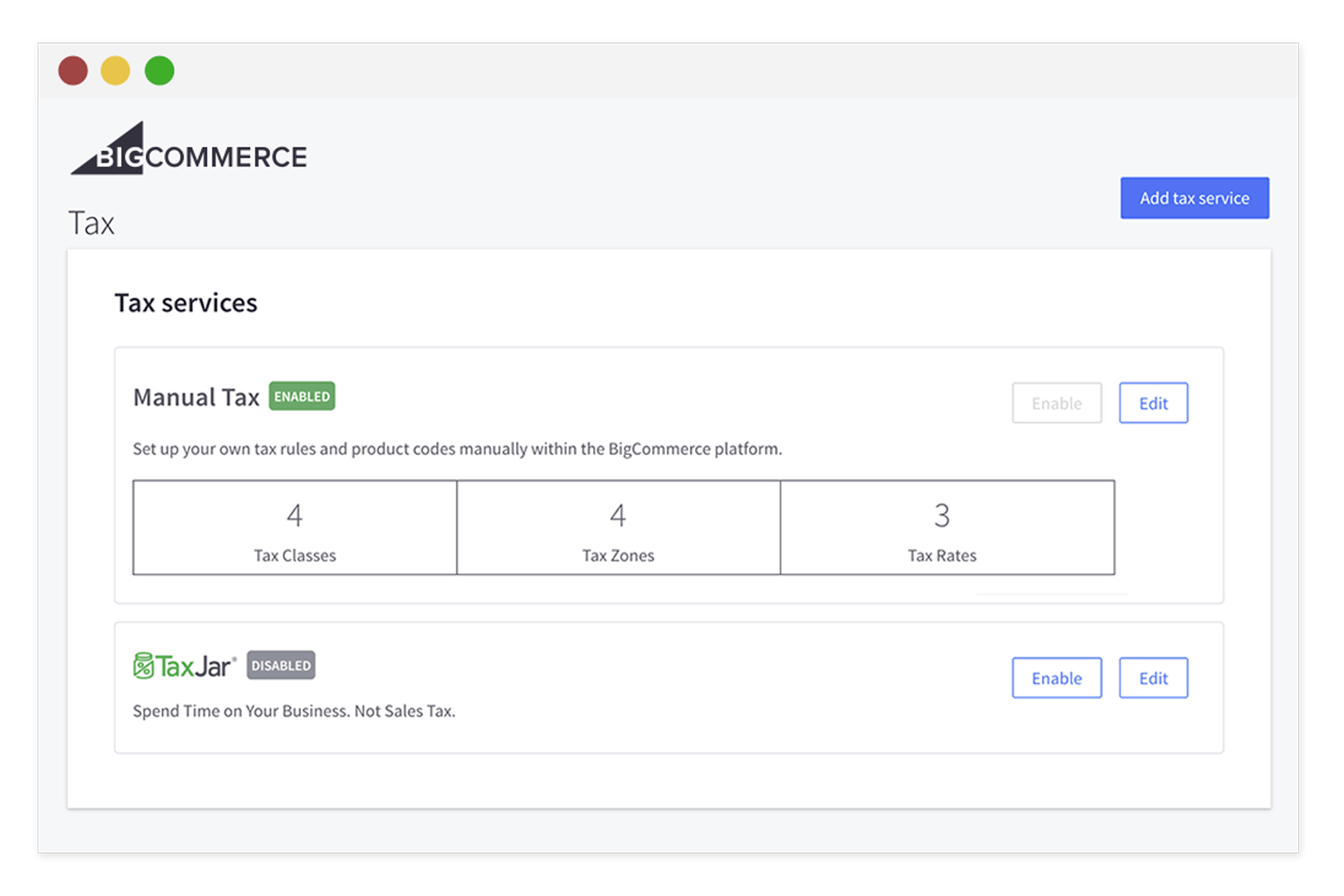 BigCommerce TaxJar Connection