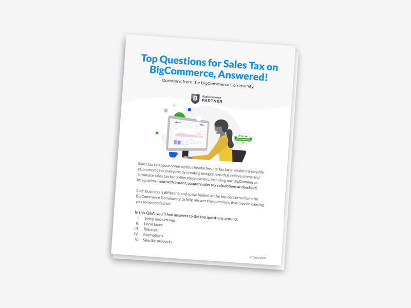 BigCommerce Sales Tax Questions Graphic
